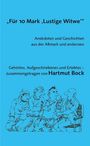 „Für 10 Mark ‚Lustige Witwe‘“. Anekdoten und Geschichten von Hartmut Bock. Zeichnung: vier Personen im Gespräch.