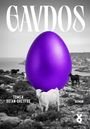 Großer Text "GAVDOS". Darunter: "Tomer Dotan-Dreyfus", "Roman". Lila Ei, umgeben von Ziegen in grauer Landschaft.