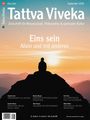 Titel: Tattva Viveka, September 2026. Thema: "Eins sein – Allein und mit anderen". Silhouette einer Person vor Sonnenuntergang.
