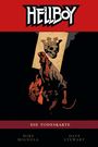 "HELLBOY" und "DIE TODESKARTE" stehen im Mittelpunkt. Eine Illustration zeigt eine Figur mit Flamme und Karte.