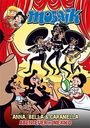 "Mosaik: Anna, Bella & Caramella - Abenteuer in Mexiko". Drei Musiker in Sombreros tanzen, Zuschauer sitzen vorn.
