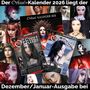 Der Orkus!-Kalender 2026 liegt der Dezember/Januar-Ausgabe bei. Collage mit gotischen Models und Magazincovers.