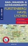 : Fürstenberg/Havel, Lychen 1 : 35 000 Rad-, Wander- und Gewässerkarte, KRT