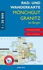 "RAD- UND WANDERKARTE MÖNCHGUT GRANITZ bis Bergen", "mit Ostseeküsten-Radweg für Pedelec und E-Bike geeignet." Eine Karte von Rügen.