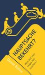 Text: "HAUPTSACHE BEKEHRT? Wem darf man ewiges Heil zusichern? Daniel Bühne." Illustration: Personen auf Rolltreppe führend in Wolke.