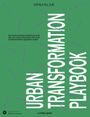 'U·R·B·A·N·L·A·B' und 'URBAN TRANSFORMATION PLAYBOOK'. Grüner Hintergrund, violette Pfeile, weiße vertikale Schrift.