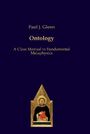 Texte: "Paul J. Glenn", "Ontology", "A Class Manual in Fundamental Metaphysics". Unten ein Gemälde einer Figur mit rotem Buch.
