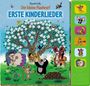 Der kleine Maulwurf: ERSTE KINDERLIEDER. Illustration: Tiere musizieren unter einem blühenden Baum.