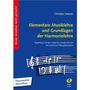 "Elementare Musiklehre und Grundlagen der Harmonielehre" von Christian Nowak, blaues Cover mit Notenschlüssel und Noten.