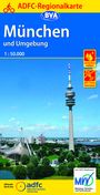 : ADFC-Regionalkarte München und Umgebung, 1:75.000, KRT