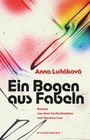 "Ein Bogen aus Fabeln" steht in großer Schrift, bunte, wellige Farbverläufe im Hintergrund.