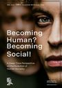 „Becoming Human? Becoming Social!“, ein Gesicht im Vordergrund, LEIZA Logo unten links.