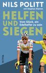 Text: "Nils Politt mit Stephan Klemm. Helfen und Siegen. Vom Glück, ein Edelhelfer zu sein." Zwei Radrennfahrer lachen.