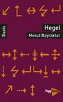 Texte: "Basis", "Hegel", "Mesut Bayraktar". Hintergrund in Dunkelrot mit gelben Pfeilmustern und kleinem Logo unten.