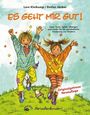 „ES GEHT MIR GUT! Originalgetreue Neuauflage.“ Zwei fröhliche Kinder, Junge in gestreifter Kleidung, Mädchen mit Sonnenblume.