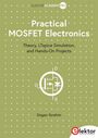 "ELEKTOR ACADEMY PRO: Practical MOSFET Electronics. Theory, LTspice Simulation,... Dogan Ibrahim. Logo unten rechts. Olivfarbener Hintergrund."