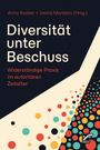 „Diversität unter Beschuss: Widerständige Praxis im autoritären Zeitalter“, bunte Punkte auf schwarzem Hintergrund, Unrast-Logo.
