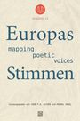 Text: “Versopolis, Europas Stimmen, mapping poetic voices, herausgegeben von JOSÉ F.A. OLIVER und MIKAEL VOGEL.”  
Hintergrund: Topographisches Muster. Oben: Rotes Logo.