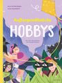 „Außergewöhnliche Hobbys“. Bunte Illustration mit aktiven Personen und Tieren in einer lebendigen Szene.