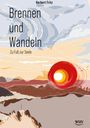 Text: "Brennen und Wandeln. Zu Fuß zur Seele. Herbert Fritz. WHV." Abstrakte Landschaft mit roten und orangen Akzenten.