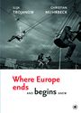 Texte: "Where Europe ends and begins anew", "Ilija Trojanow", "Christian Muhrbeck". Schwarz-weiß Foto von Menschen auf einem Karussell.