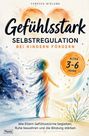 "Gefühlsstark: Selbstregulation bei Kindern fördern. Alter 3-6 Jahre." Illustration eines Kindes im Farbwirbel.