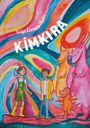 "KÍMKIRA" und "Helga Cornelia Pfeifer". Eine bunte Illustration von Figuren vor einem regenbogenartigen Hintergrund.
