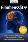 "Glaubenssätze", "Ihre persönliche Formel für mehr Glück & Erfolg", "inklusive 2000 Affirmationen". Seitliches Gehirn-Profil in Blau und Orange.