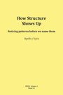 "How Structure Shows Up: Noticing patterns before we name them. Apollo / Lyra. RTFM · Volume 3, Book 3.1." Schwarzer Text auf gelbem Hintergrund.