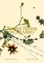 Oben steht "Samuel Herzog SCARABEO". Unten: "SequerciAnI Edizioni" und "Edition Patrick Frey". Florale Illustration.