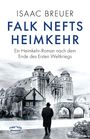 "Falk Nefts Heimkehr" von Isaac Breuer. Ein Heimkehr-Roman nach dem Ersten Weltkrieg. Illustration eines Mannes vor einer Kirche.