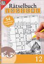 Titel: "Rätselbuch Logical", "54 illustrierte Logicals", "12". Ein Rätselfeld mit Paragliding-Illustration.