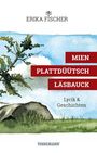 "Mien Plattdüütsch Läsbauck: Lyrik & Geschichten." Illustration eines Baums vor blauem Himmel und Felsen im Gras.