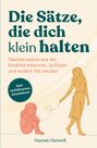 "Die Sätze, die dich klein halten" oben. Illustrationen zeigen eine sitzende Figur und eine stehende Figur, verbunden.