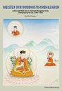 Titel: MEISTER DER BUDDHISTISCHEN LEHREN. Illustration: Karmapa in Landschaft mit Heiligenschein. Autor: Manfred Seegers.