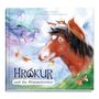 „Hrôkur und die Himmelsreiter“ von Sophia Drescher, Ralf Wendland & Sibylle Engstrom. Illustration: Pferd mit Fuchs und Schmetterlingen.