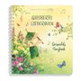 „Giesberts Liederbuch“, „Griswald’s Songbook“. Illustration eines kleinen Wesens mit Flöte, Vögel und Blumen.