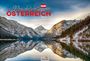 "Prachtvolles Österreich 2027" über einer malerischen Berglandschaft mit See und winterlichen Wäldern.