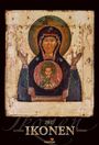 „2027 IKONEN ICONES“. Eine religiöse Ikone zeigt eine betende Person mit einem Kind im Kreis auf der Brust.