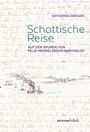 "Schottische Reise: Auf den Spuren von Felix Mendelssohn Bartholdy." Zeichnung eines Schiffes vor einer Küstenlandschaft.