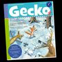 "Gecko" oben, Titel: "Pia und die Seifentiere", "Winterschlafmittel", "Emma will mit Maxi spielen". Tiere spielen im Schnee.