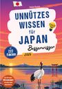 „UNNÜTZES WISSEN für JAPAN Besserwisser 2026“, Illustration mit Kranich, Sonne und Berg im Hintergrund.