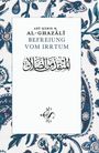 "Abū Ḥāmid M. Al-Ghazālī, Befreiung vom Irrtum" in schlichten Buchstaben, darunter arabischer Schriftzug, florales Muster.
