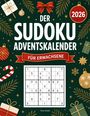 „Der Sudoku Adventskalender 2026 für Erwachsene“. Weihnachtsdesign mit Zahlenrätsel und festlichen Motiven.