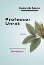 "Heinrich Mann, Professor Unrat, Roman, Dromedar." Der Text ist in verschiedenen Größen auf einem hellen Hintergrund zentriert.