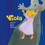 Titel: "Viola und das Gute-Nacht-Gespenst". Ein fröhliches Mädchen mit einem freundlichen Gespenst.