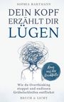 "Sophia Hartmann: Dein Kopf erzählt dir Lügen. Illustration eines kopflosen Anzugs mit verworrenem Linienknäuel obenauf."