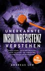 „Unerkannte Insulinresistenz verstehen“ steht groß auf einer lila Hintergrund-Illustration mit Zuckerwürfeln und einem orangen Kreis.