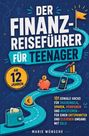 Der Finanzreiseführer für Teenager. Ab 12 Jahren. Illustration mit Straße, Sparschwein und Smartphone.