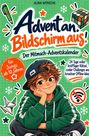 "Advent an. Bildschirm aus!" Mitmach-Adventskalender für Jungen. Illustration: Junge in grüner Hoodie, Rubik's Cube, Origami.